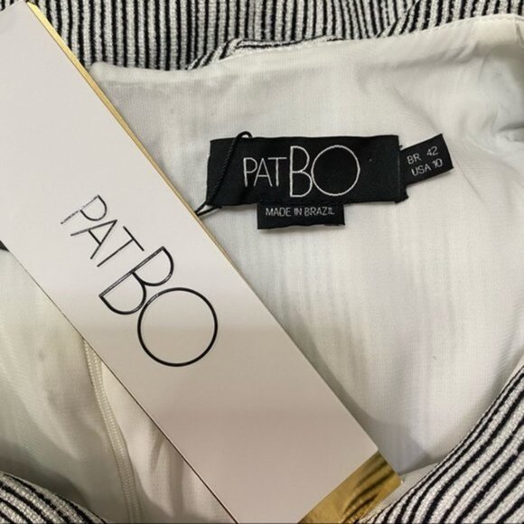 NWT PatBO  Striped‎ Ruffle Midi Dress Women Size 10 - Picture 8 of 9